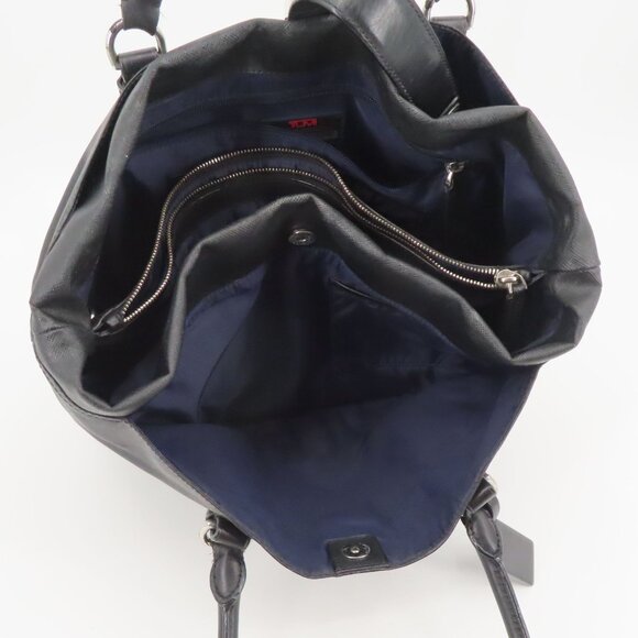 Tumi Villa Turin 73105D2 Black Canvas Work Travel Tote Handbag Purse Bag Commute - Picture 11 of 16